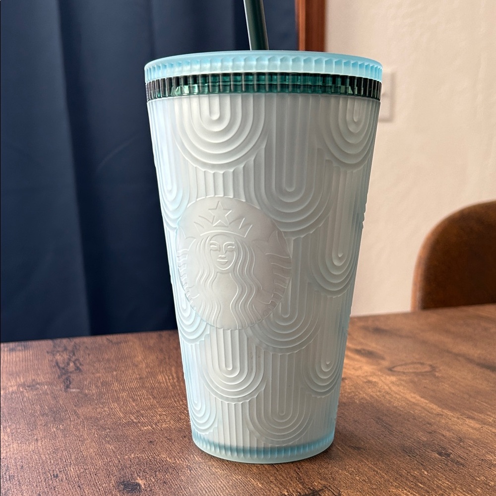 Starbucks Mint Green Textured 16oz Tumbler with Straw